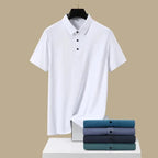 Camisa Polo Masculina em Seda Gelo Vizencci